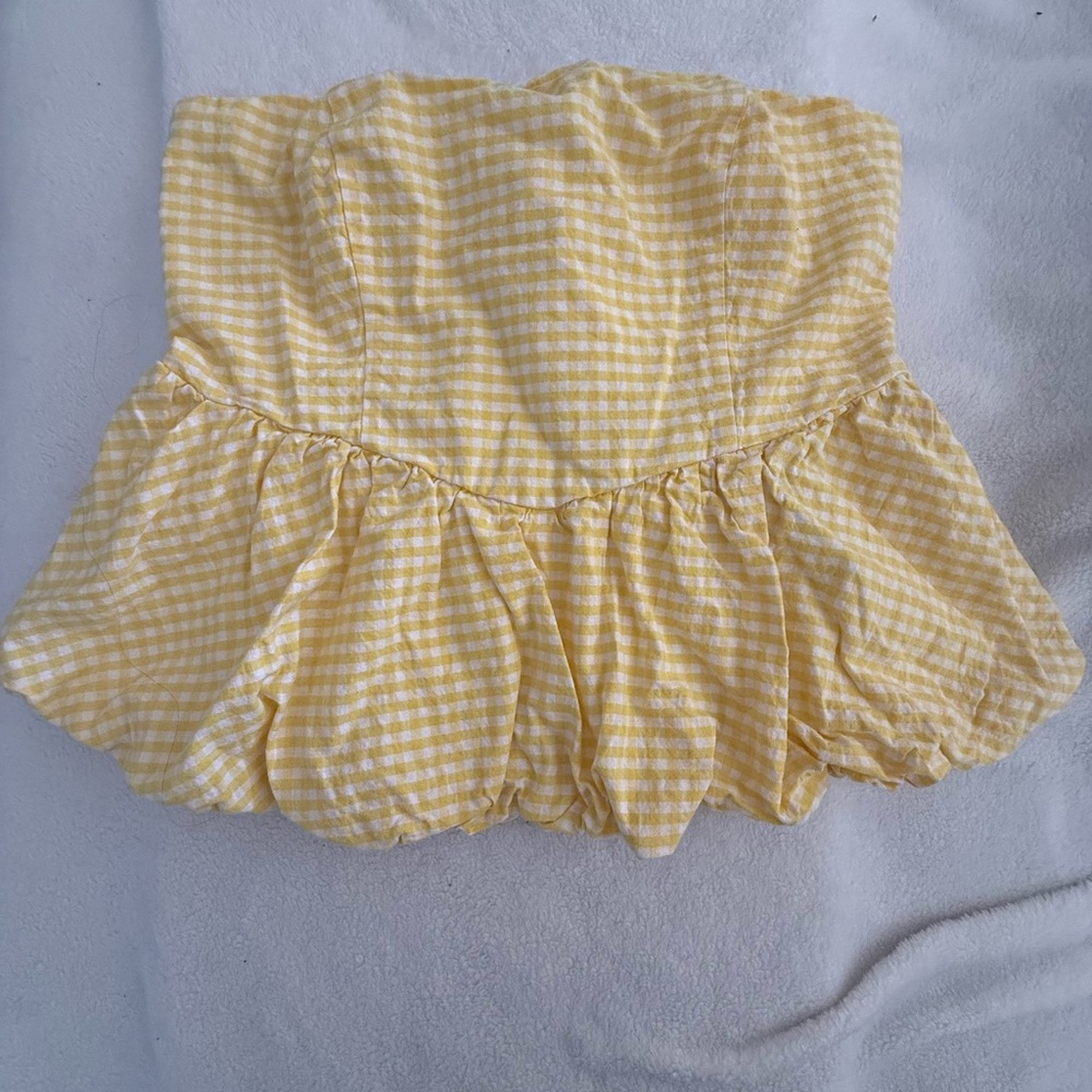 Yellow Gingham Women's Blouse